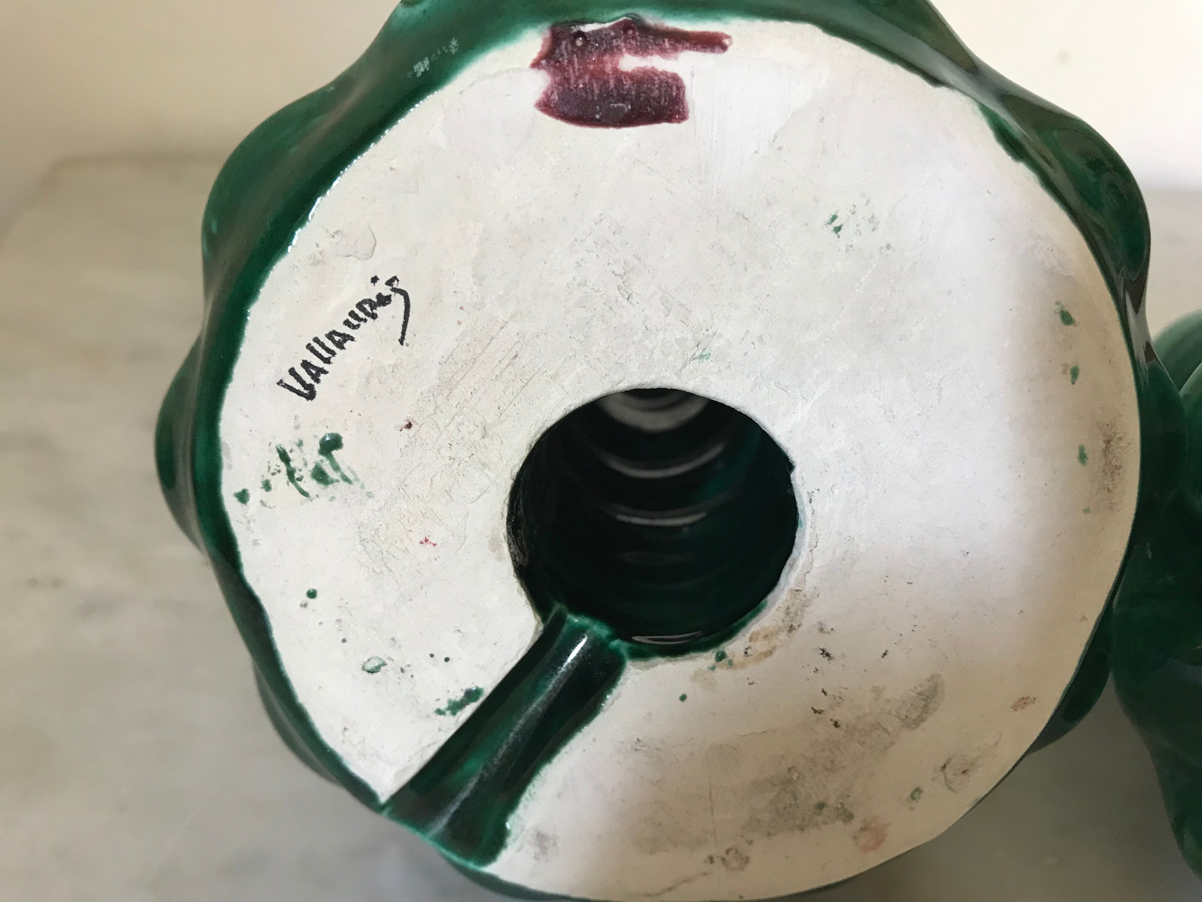 Pair of ceramic candlesticks