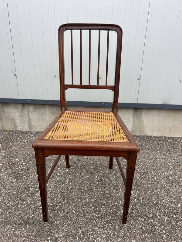 Chaise en bois et cannage, 1900