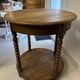 Round turned wooden side table