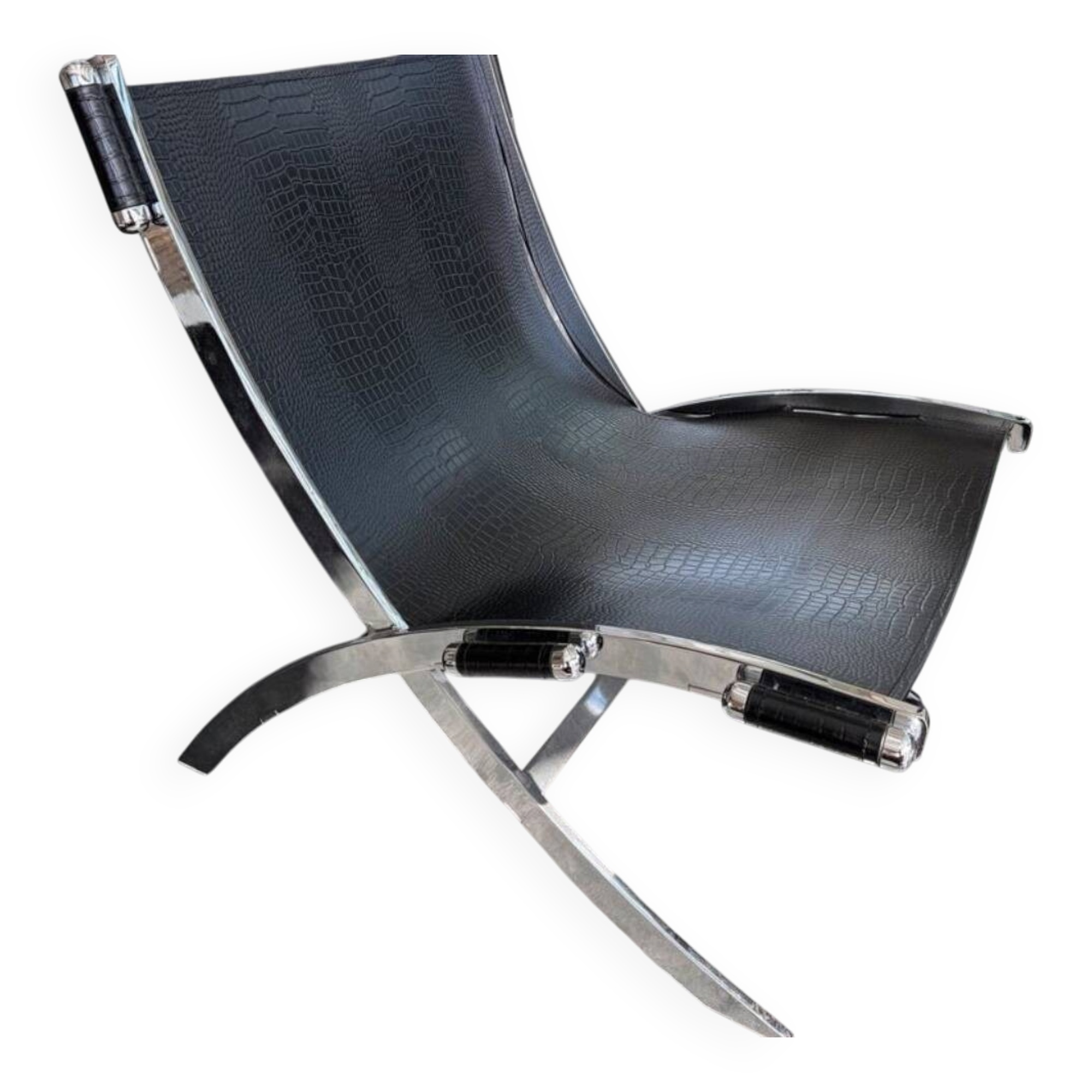 ILVA Cuba model armchair in black leather, Denmark, 2000s.