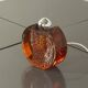 Sculptural table lamp by Doria Leuchten, space age, orange glass, Germany, 1970s