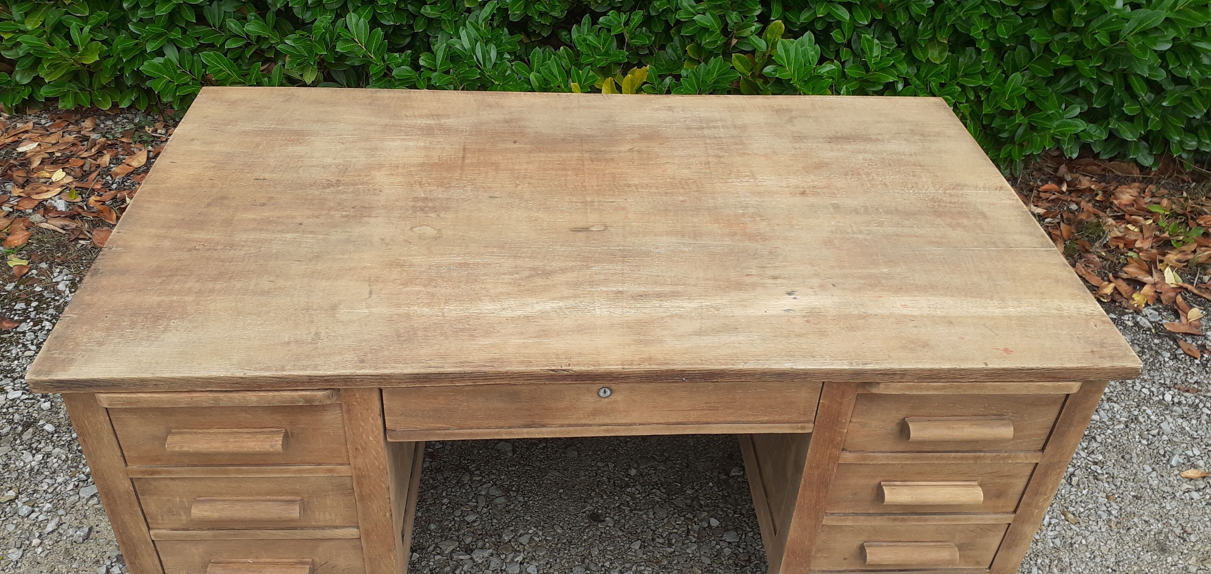 Administrative office 6 drawers 2 shelves old raw wood