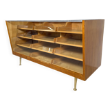 Vintage counter with drawers and glass top