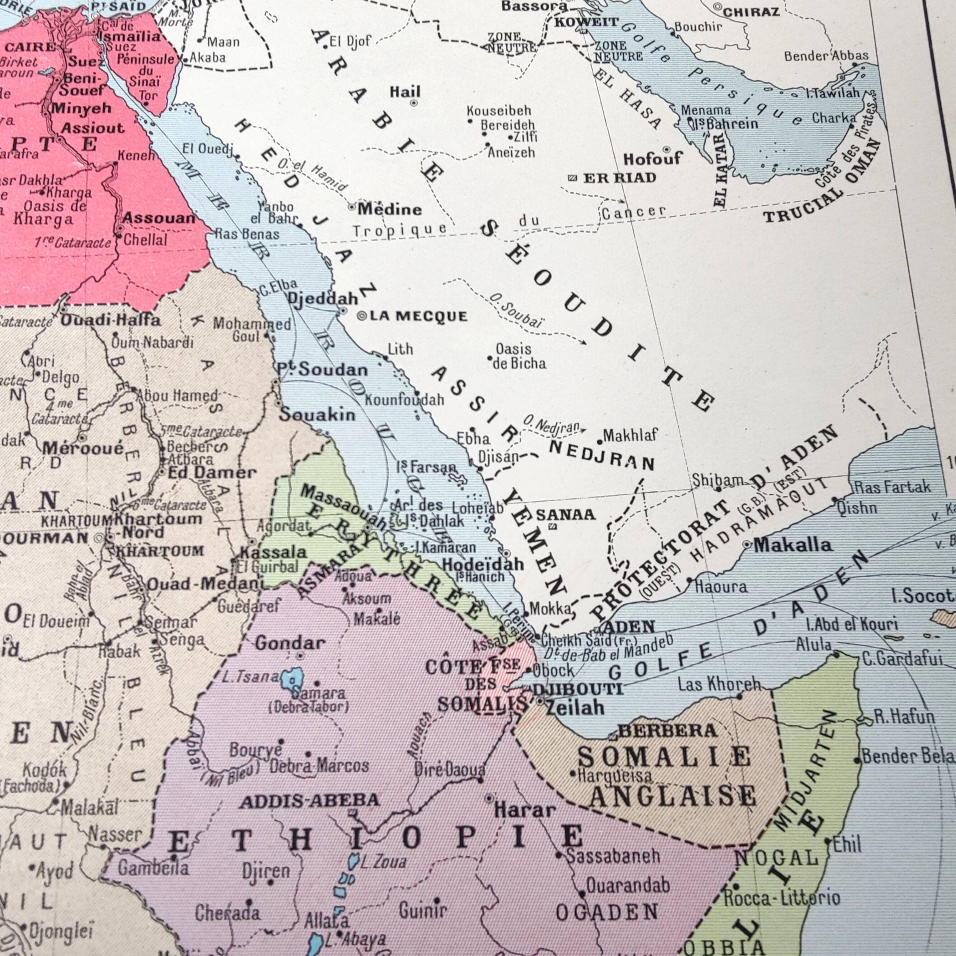 Old Africa map 43x43cm from 1950
