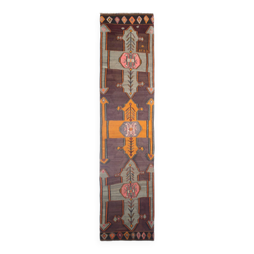 Tapis de couloir Kilim vintage pour escalier ethnique, 99x428 cm