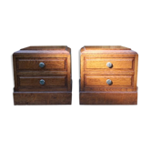 Duo de petits meubles de rangement art-déco en bois