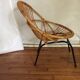 Fauteuil en rotin vintage