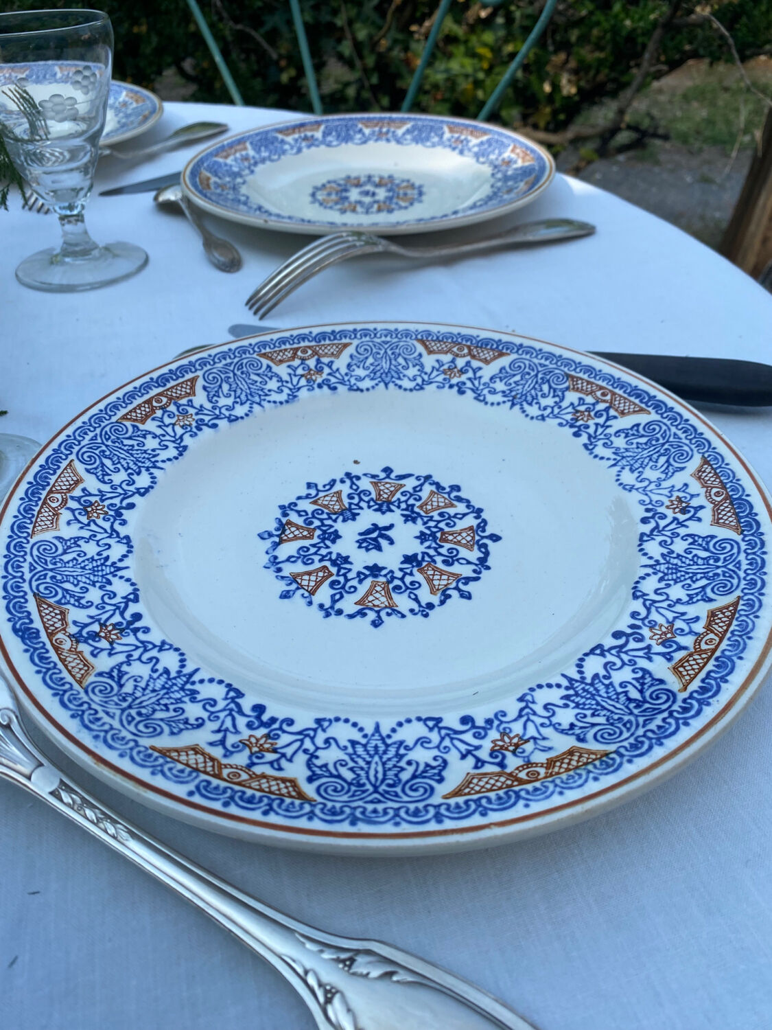 6 assiettes plates Longwy Rouennais