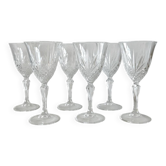 6 vintage Cristal d'Arques "Masquerade" wine glasses