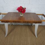 Dining table with art deco extensions revamped curved legs