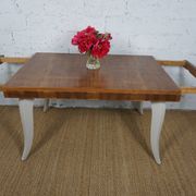 Table à manger avec rallonges art déco relookée pieds galbés