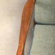 Pair of Mid-Century Italian Armchairs in stained Beech and Green Cushions