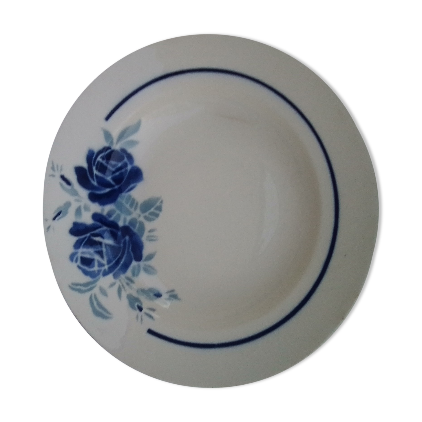 Hollow plate in earthenware of the Etablissements Grimaud Strasbourg diam 22,5 cm