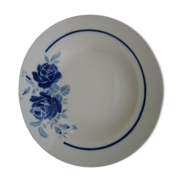 Hollow plate in earthenware of the Etablissements Grimaud Strasbourg diam 22,5 cm