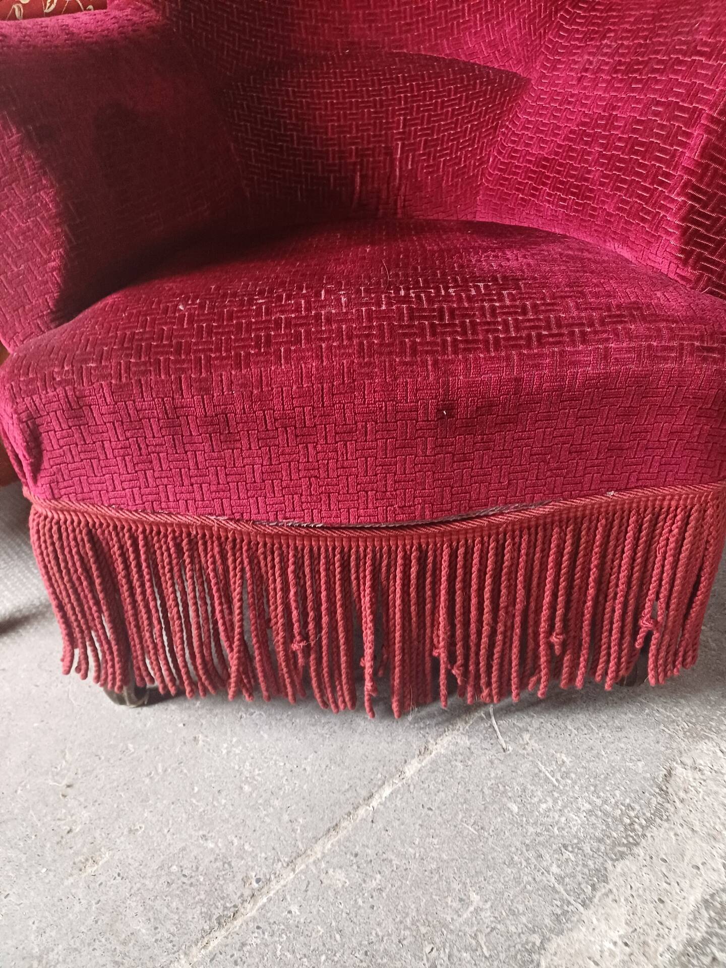 Red velvet armchair