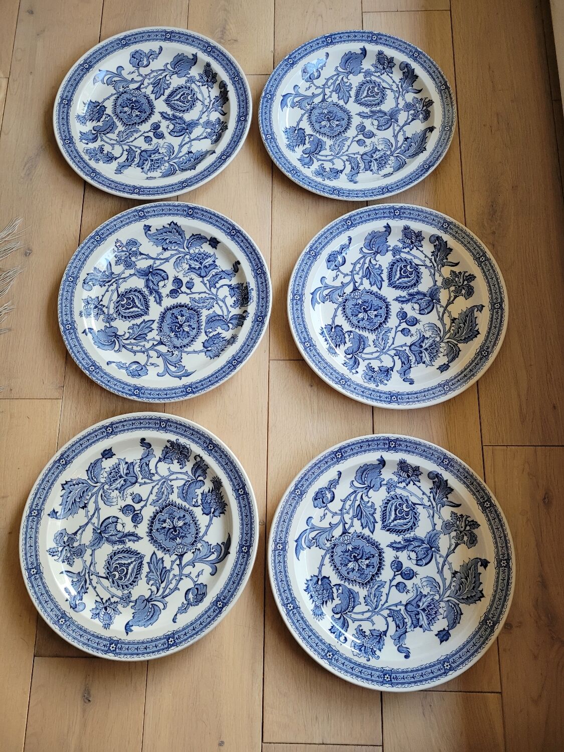 Set of 6 flat plates Ridgway Jacobean