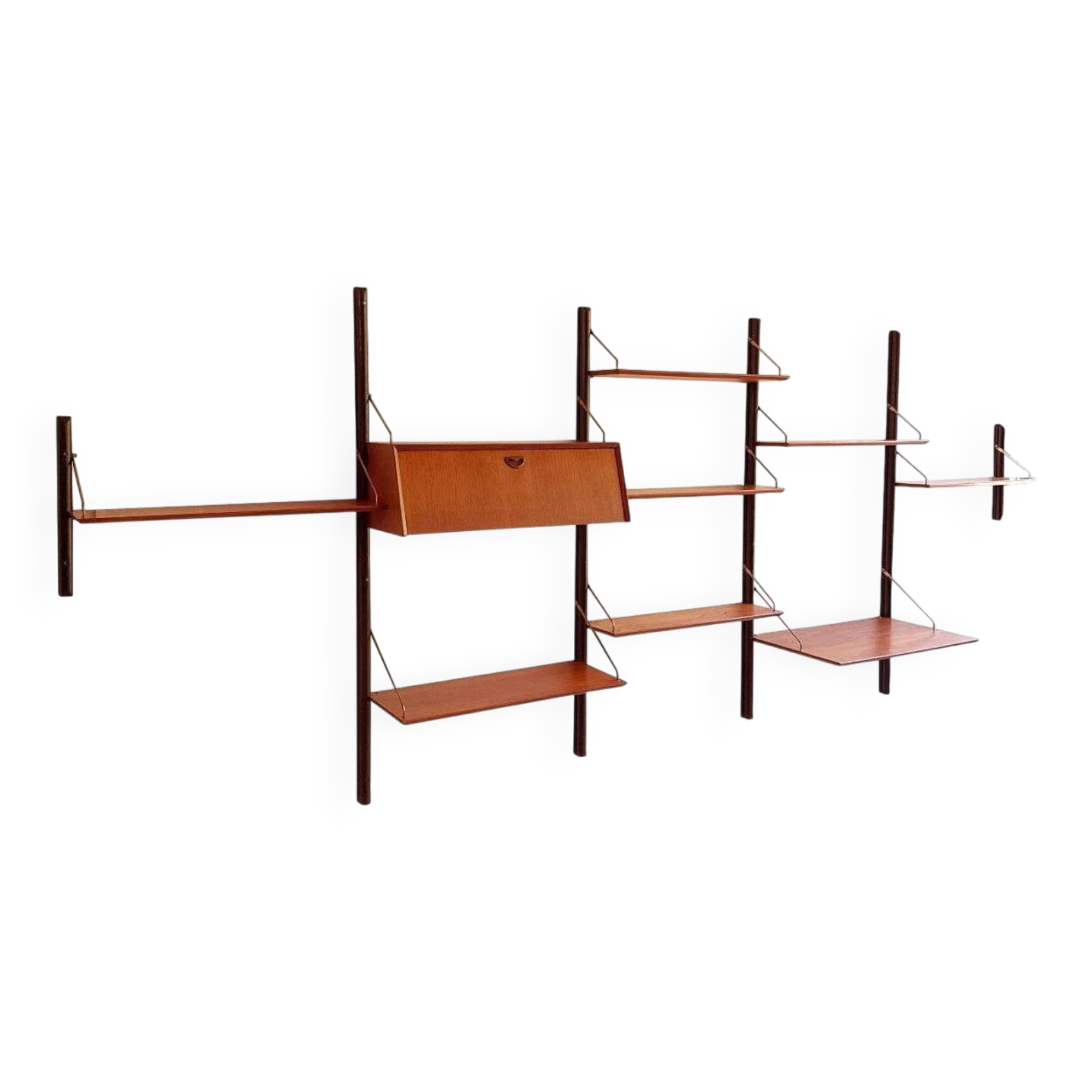 Un ensemble mural vintage de 5 pièces avec bureau par Louis van Teeffelen.