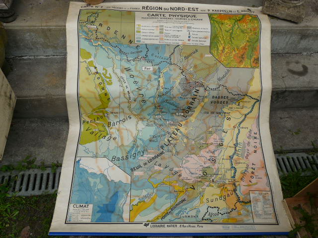 School poster Hatier north region east economic and physical map