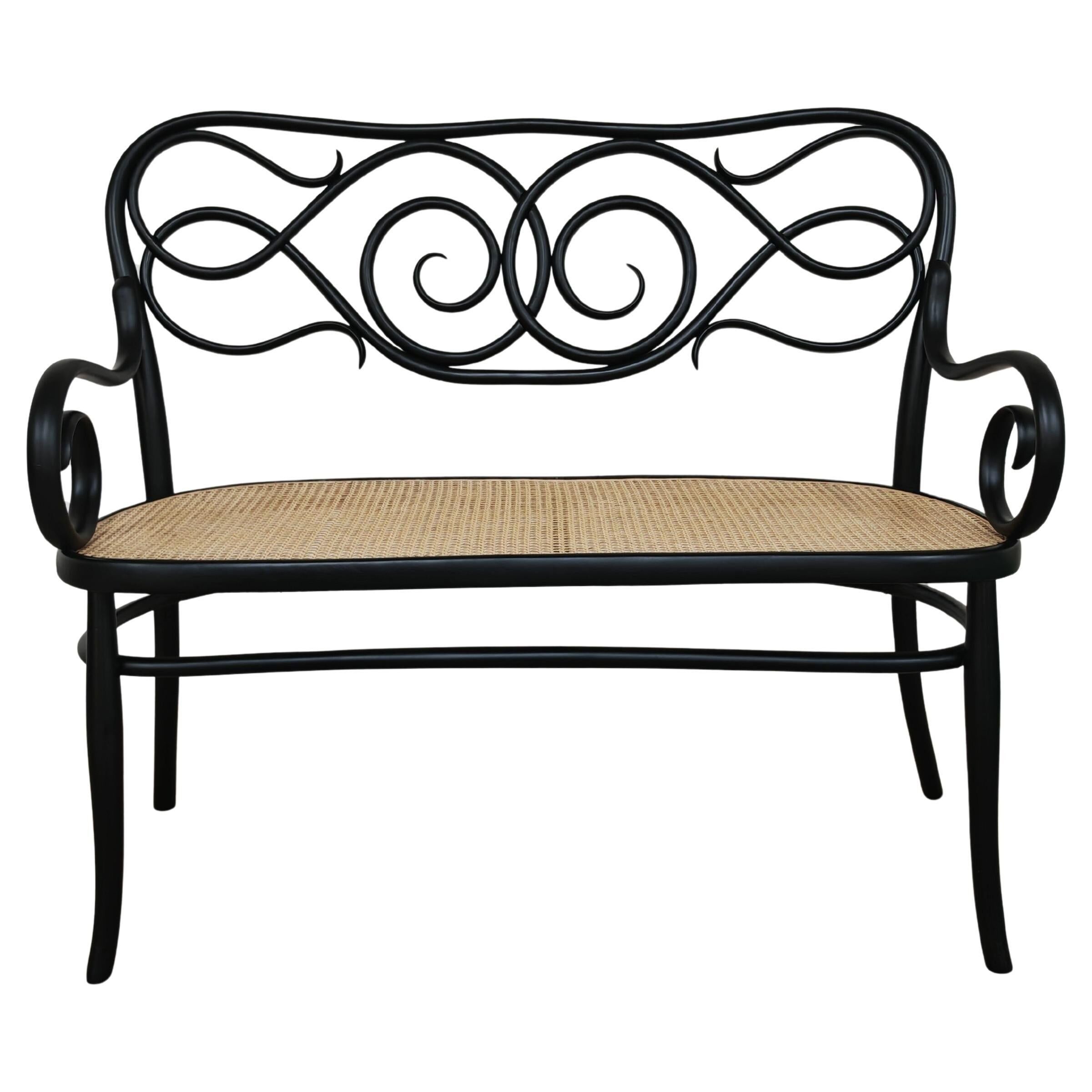 Settee No. 2 Art Nouveau bentwood and caning Thonet Brothers 1870s