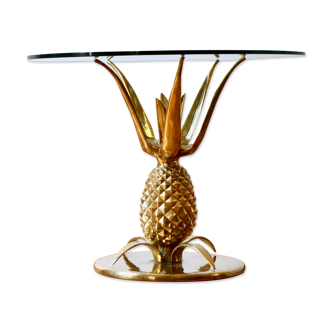 Sculptural brass and glass pineapple coffee table, France, 1970s, Paris