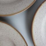 Set of 4 flat plates Tulowice in speckled stoneware