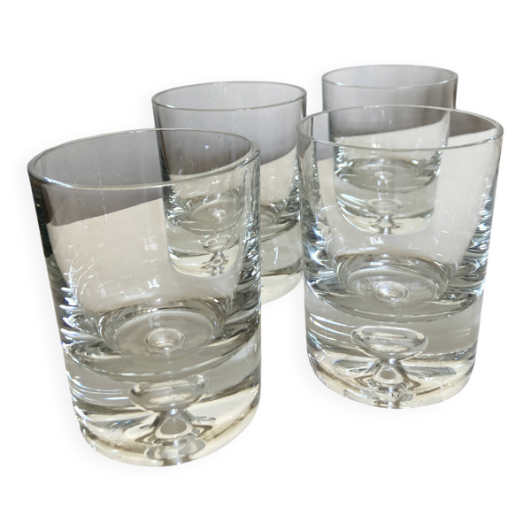 4 verre gobelets bulle en demi cristal