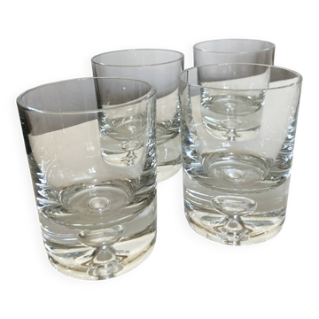 4 verre gobelets bulle en demi cristal