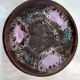 Six cups and saucers Vallauris glazed ceramic in brown and old pink.