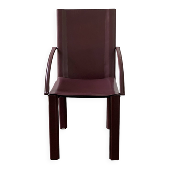 Fauteuil en cuir conçu par Carlo Bartoli pour Matteo Grassi