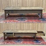 19th century chestnut coffee table with 2 drawers
