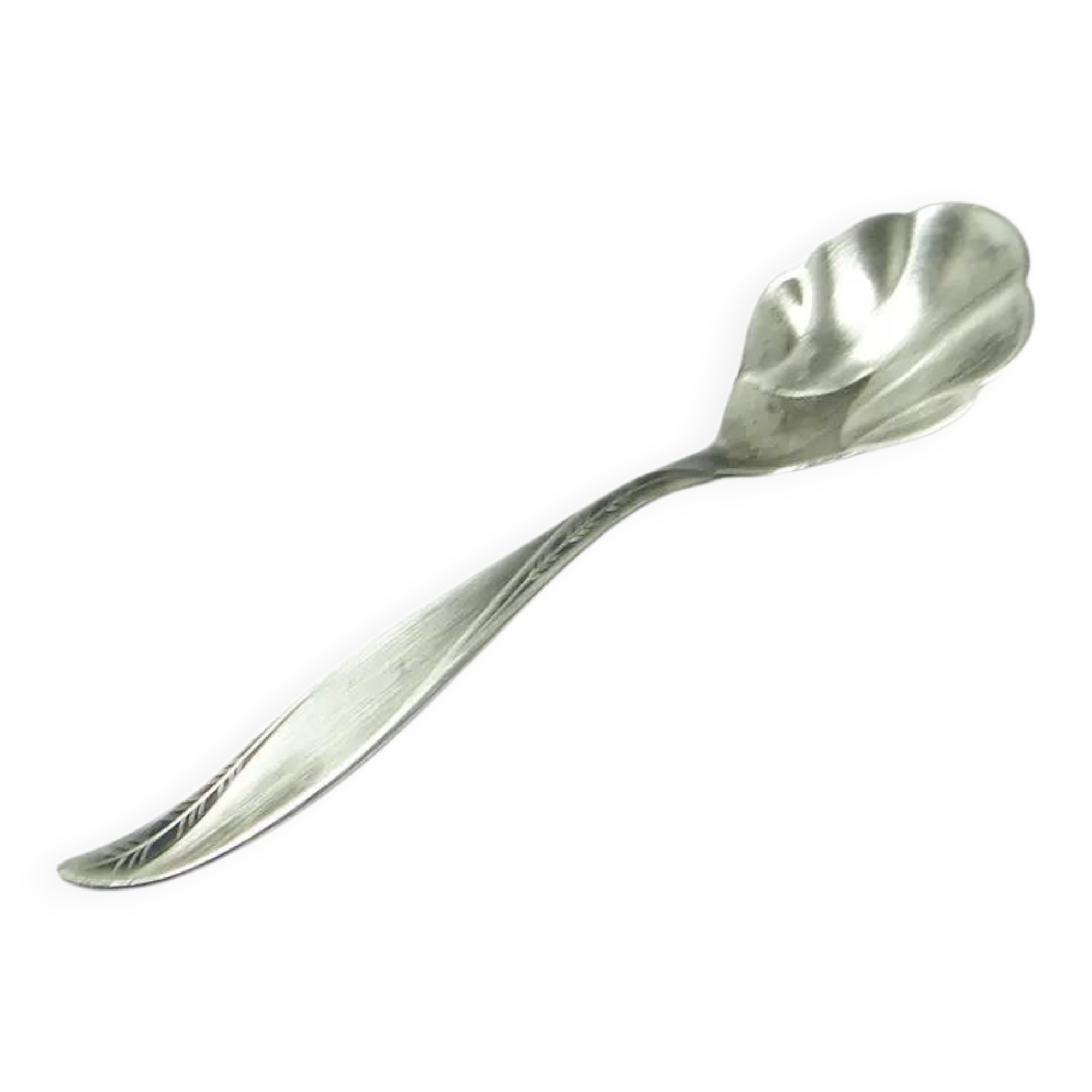 Sugar spoon, modernism, silver-plated brass, HEFRA, Poland, 1960s.