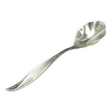 Cuillère à sucre, modernisme, laiton argenté, HEFRA, Pologne, années 1960.