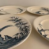 4 Japanese Longwy flat plates