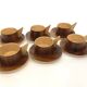 Vintage wooden cups and saucers in teak