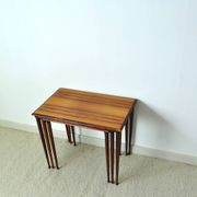 Scandinavian Modern Rosewood Nesting Tables with Drumstick Legs