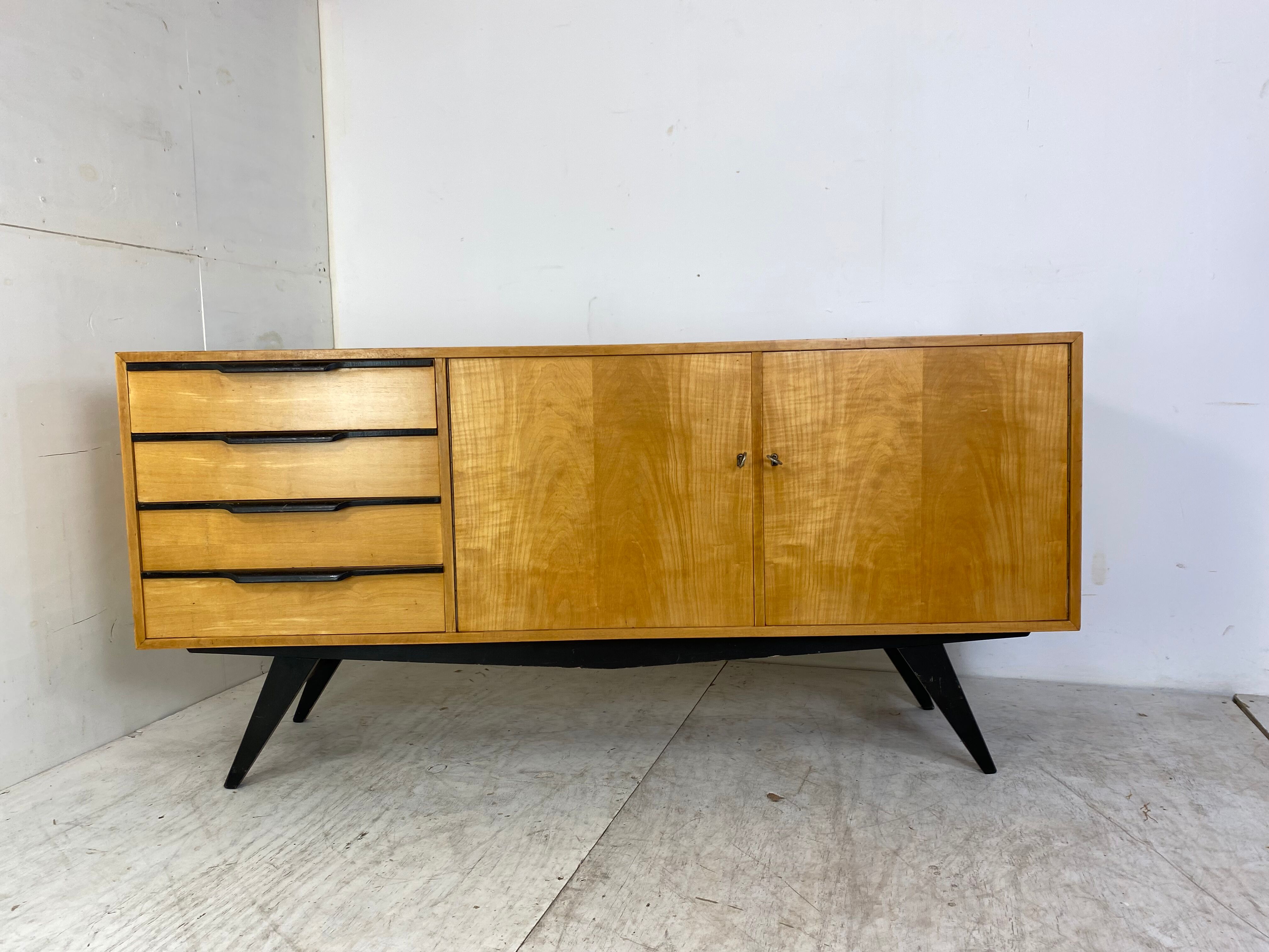 mid-century modern birch sideboard, 1950s