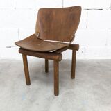 Atypical 1960s curved wood children's chair
