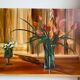 Ancient painting, still life with flowery vase and glass, signed,XX century