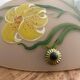 Opaline pendant light hand painted and signed
