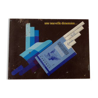 Plate metal advertising long gauloises 1973