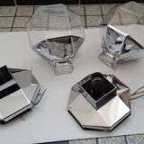 Pair of vintage 1970 Staff wall lights by Motoko Ishi in chrome
