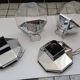 Pair of vintage 1970 Staff wall lights by Motoko Ishi in chrome