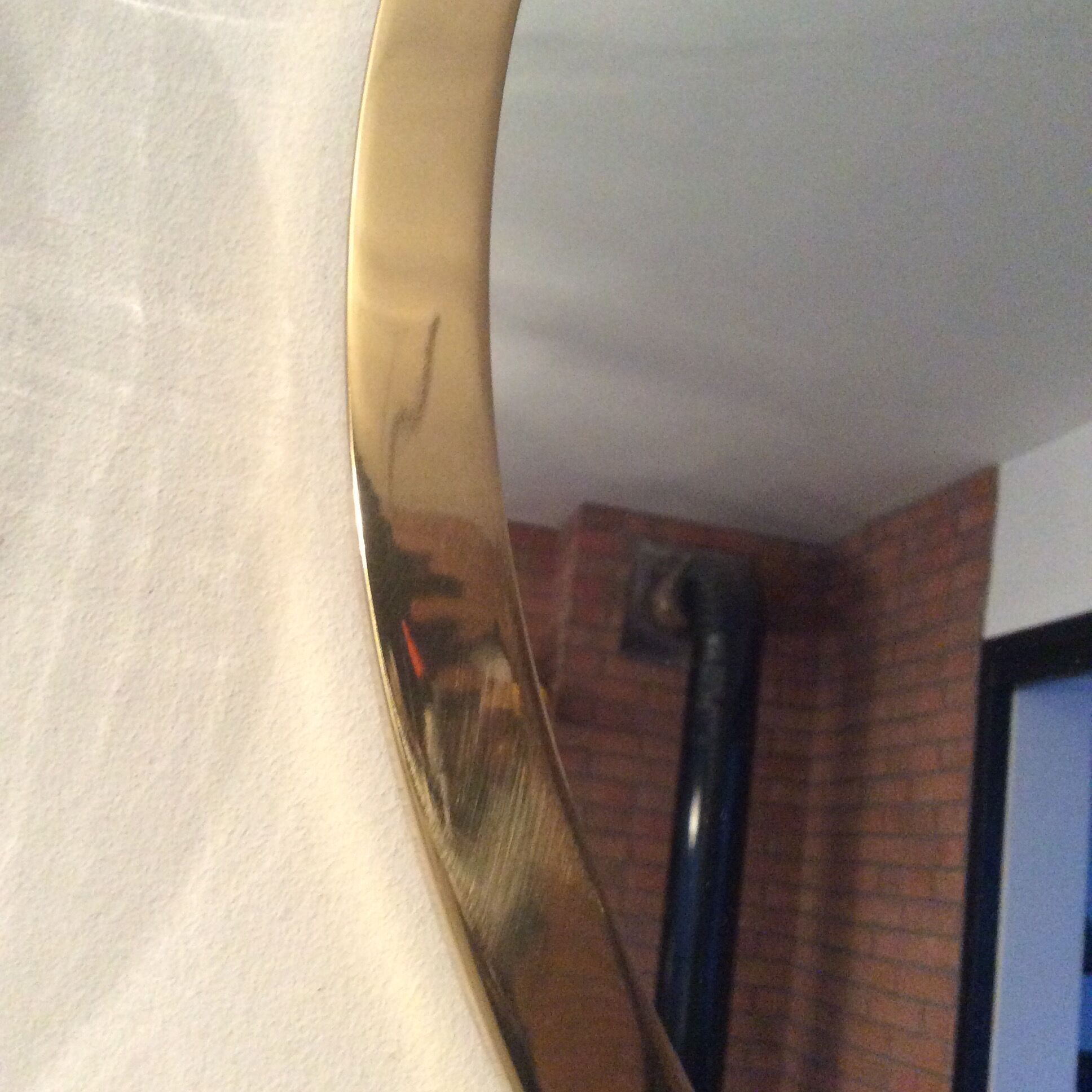 Miroir ovale vintage en bronze doré