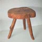 Brutalist wooden stool