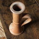 Marbled stoneware candlestick with vintage handle