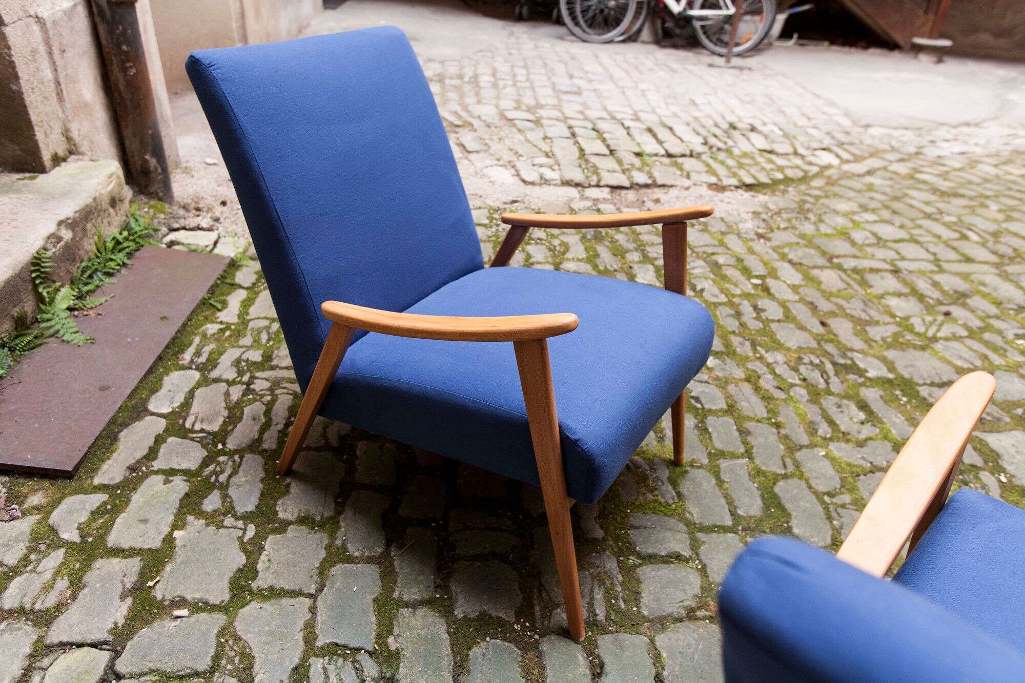 Pair of Scandinavian armchairs from the 60s new fabrics and foam