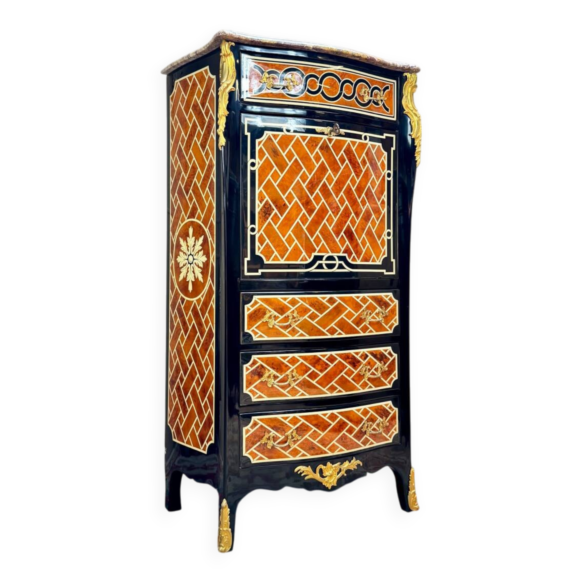 Maison Jansen Louis XV Style Veneer Secretary