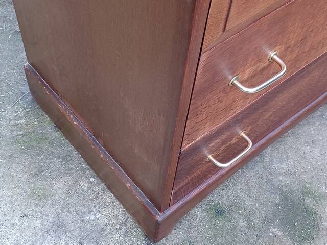 High chest of drawers, Stag brand, 1980s, vintage, United Kingdom