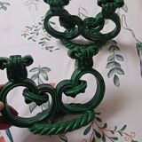 Pair of green rope candlesticks Vallauris