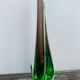 Green and red glass soliflore Sommerso Murano vase 1970